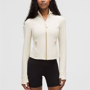 Lululemon Define Cropped Jacket Nulu Light Ivory Gold Size 14 Sz 14